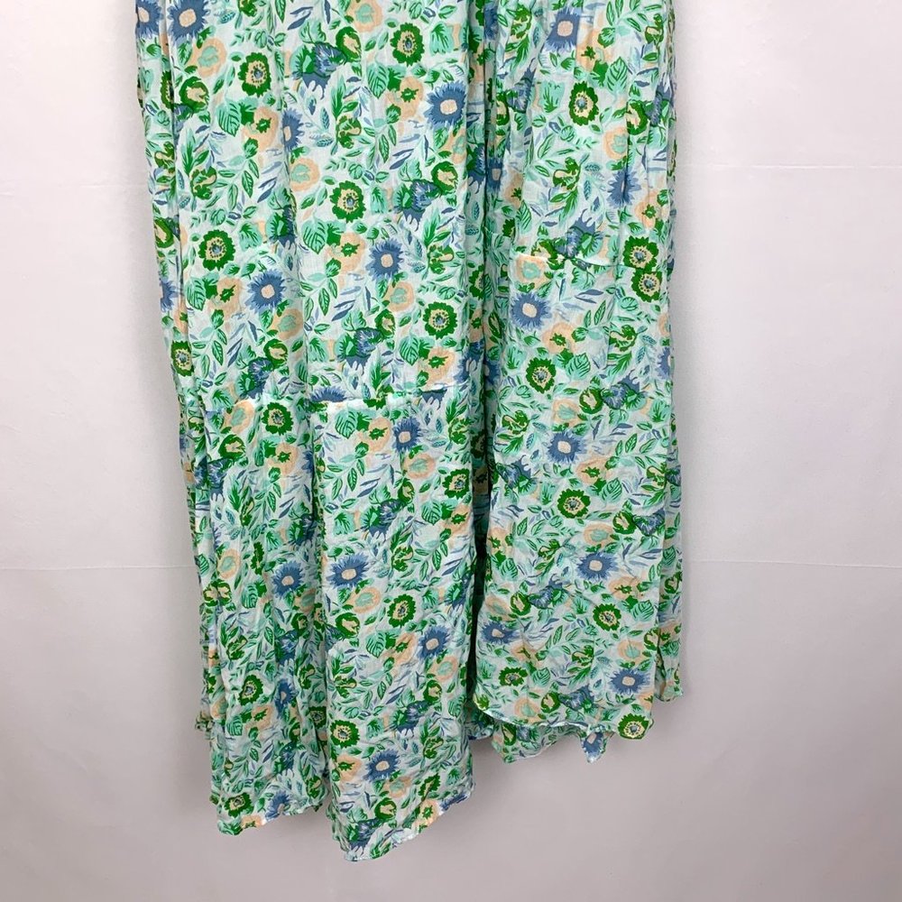 NWT SWF Strapless Midi Maxi Floral Dress Renewed Green White Small - Picture 6 of 10